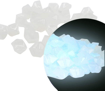 Chic Style glow stones illuminate the walkway with a blue glow after daytime sun exposure.