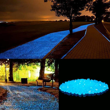 Chic Style glow stones line a walkway for ambient garden lighting