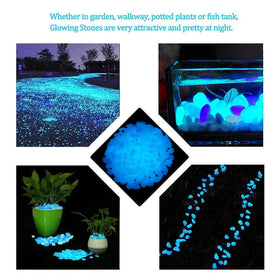 Chic Style yard decor stones providing ambient night illumination.