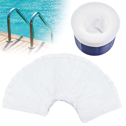 Chicarry 200-pack pool skimmer socks bulk set protects filters and reduces maintenance.