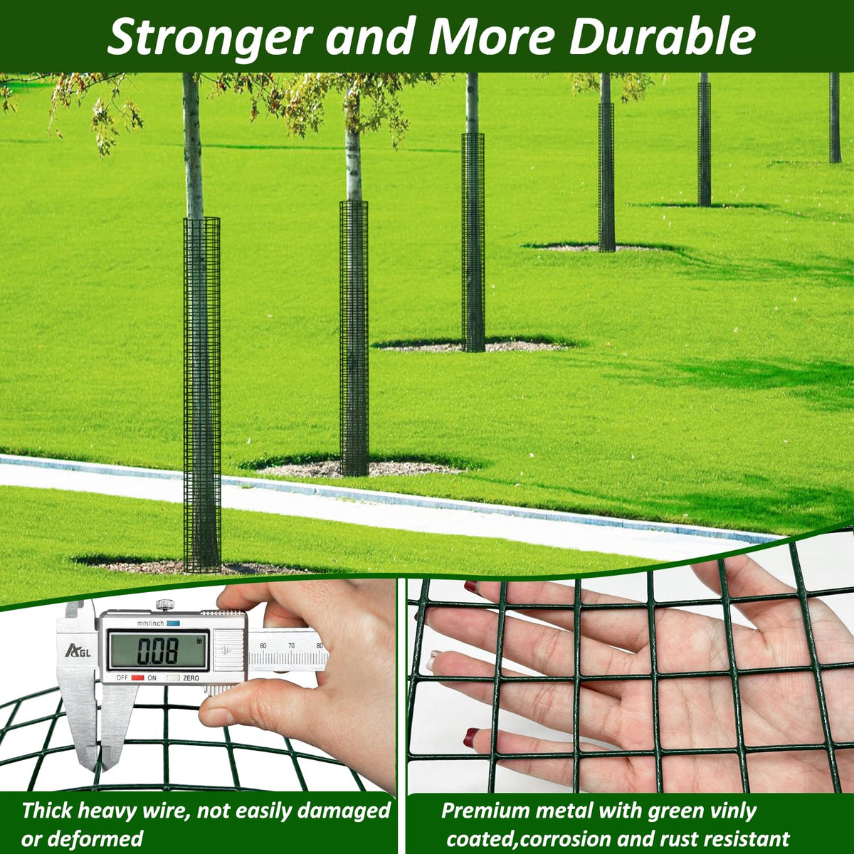 Chicarry 36-inch guard wrapped on a sapling for protective coverage