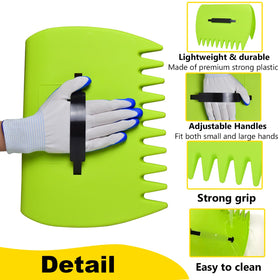 Chicarry gloves with scoops protect hands during debris pickup.