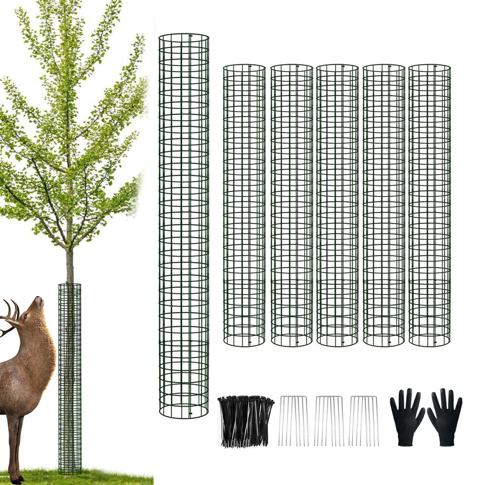Chicarry 36-inch metal tree trunk protector guards young trees against deer