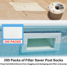 Chicarry pool skimmer socks elastic fit for 2-3/4 to 7 inch baskets.