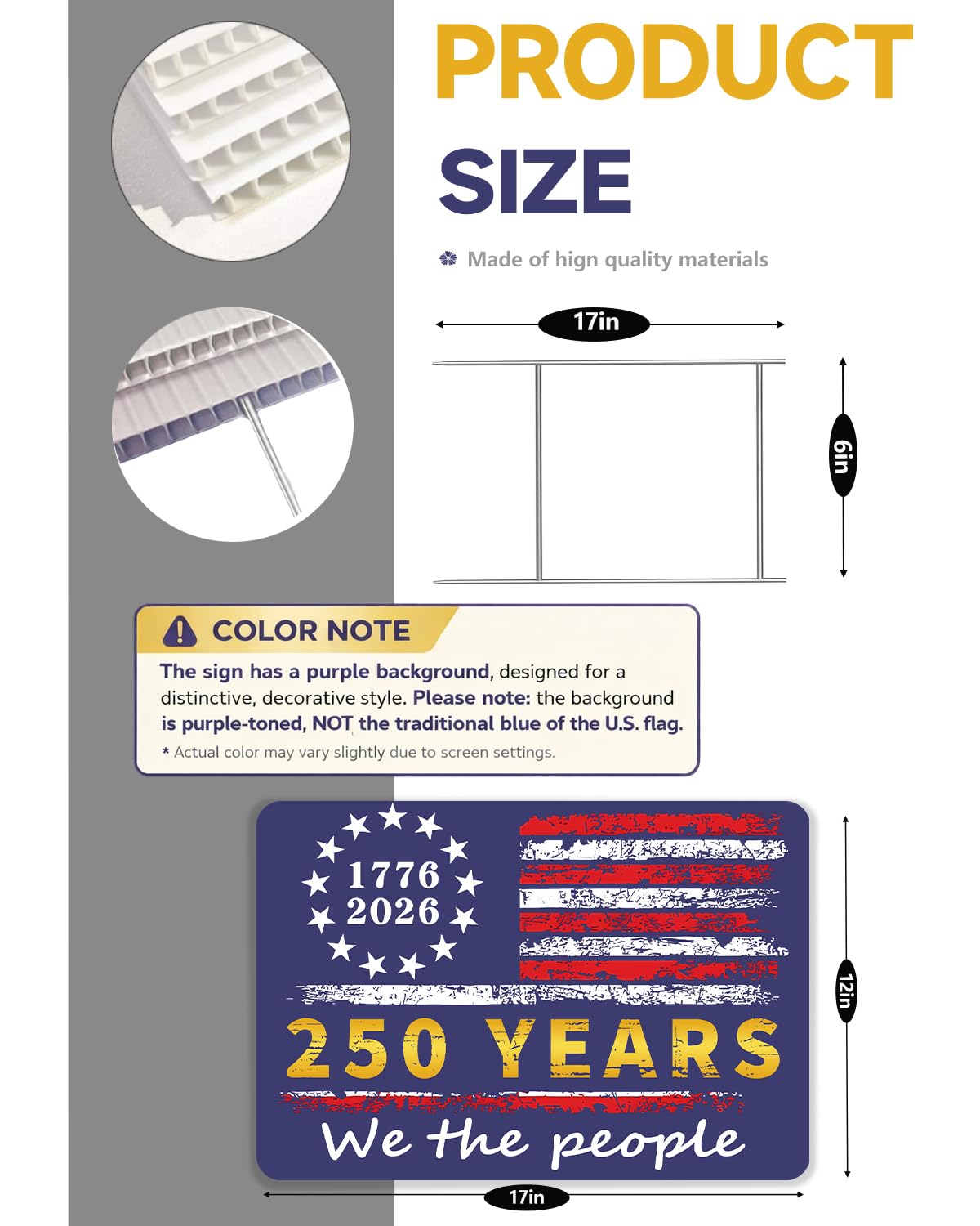 Chicat yard sign with H-stakes provides quick, stable setup for outdoor festivities.