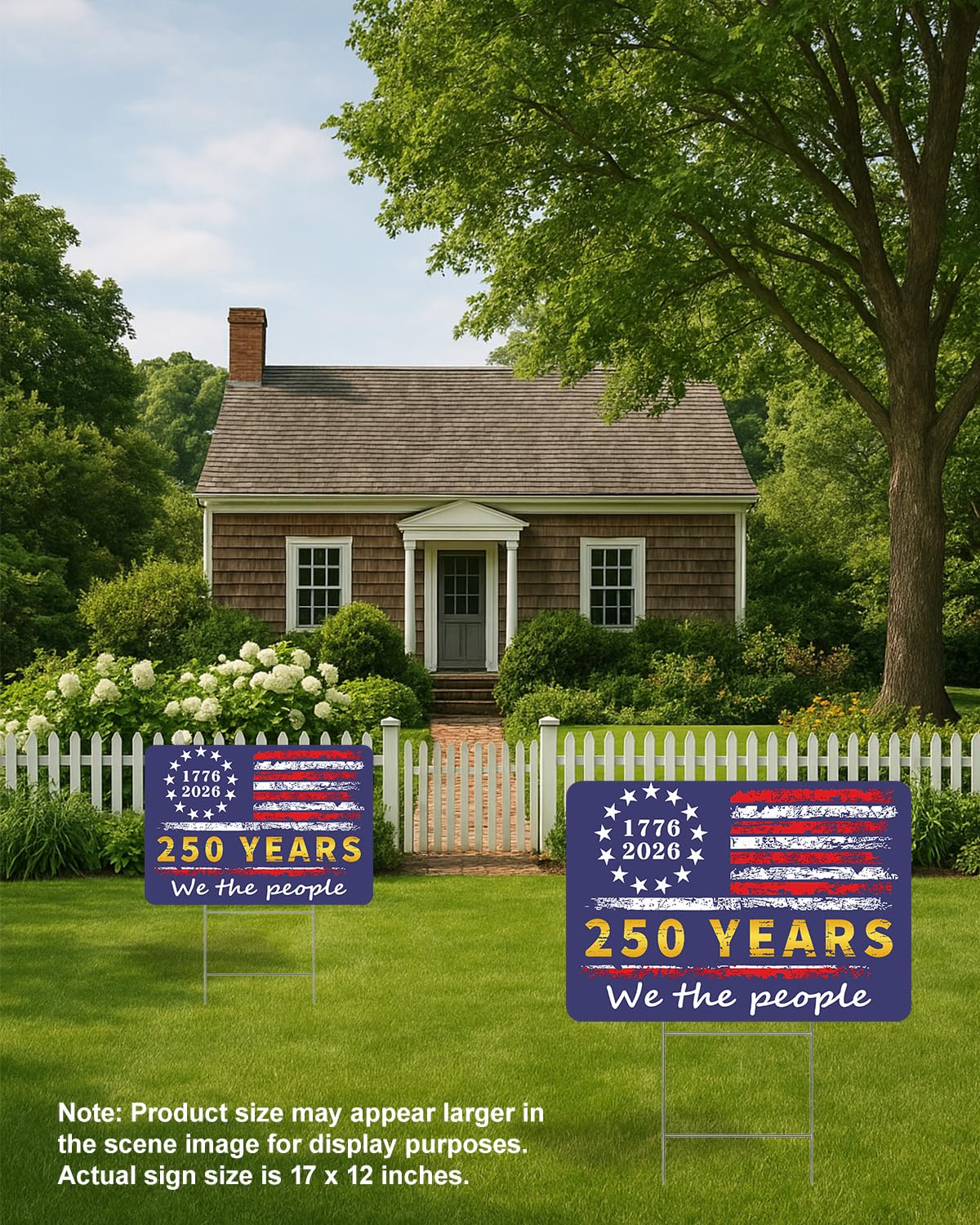 Chicat patriotic garden display for Independence Day and community events.