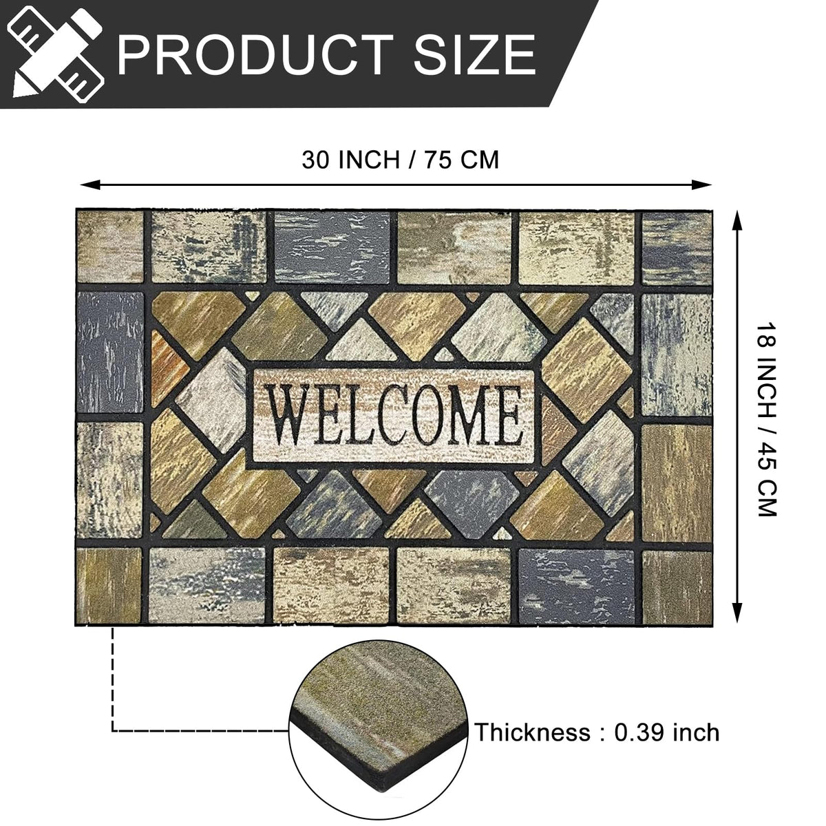 CHICHIC flocked surface traps dirt while adding a stylish doorstep look.