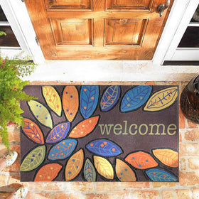 CHICHIC front porch mat features leaves pattern for stylish outdoor decor