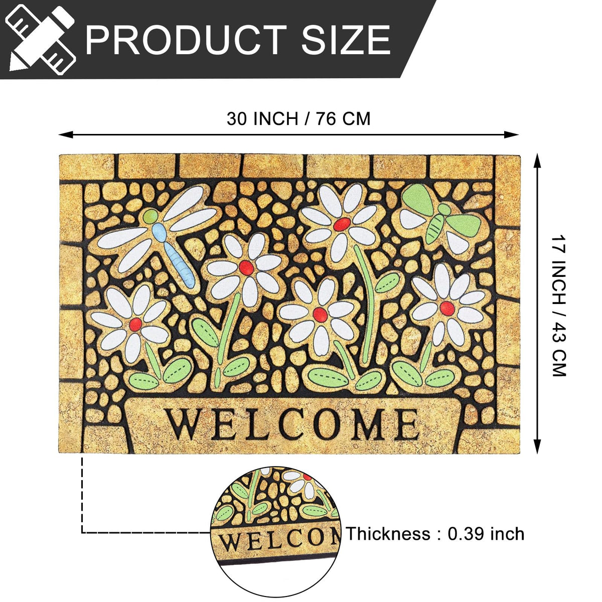 CHICHIC heavy-duty doormat ideal for high-traffic front porch