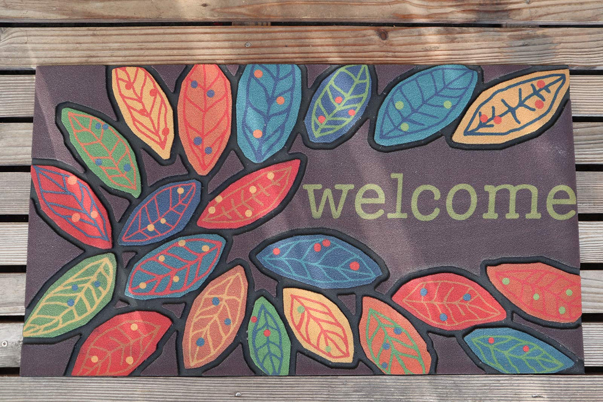 CHICHIC leaves door mat designed for outdoor entryways to welcome guests