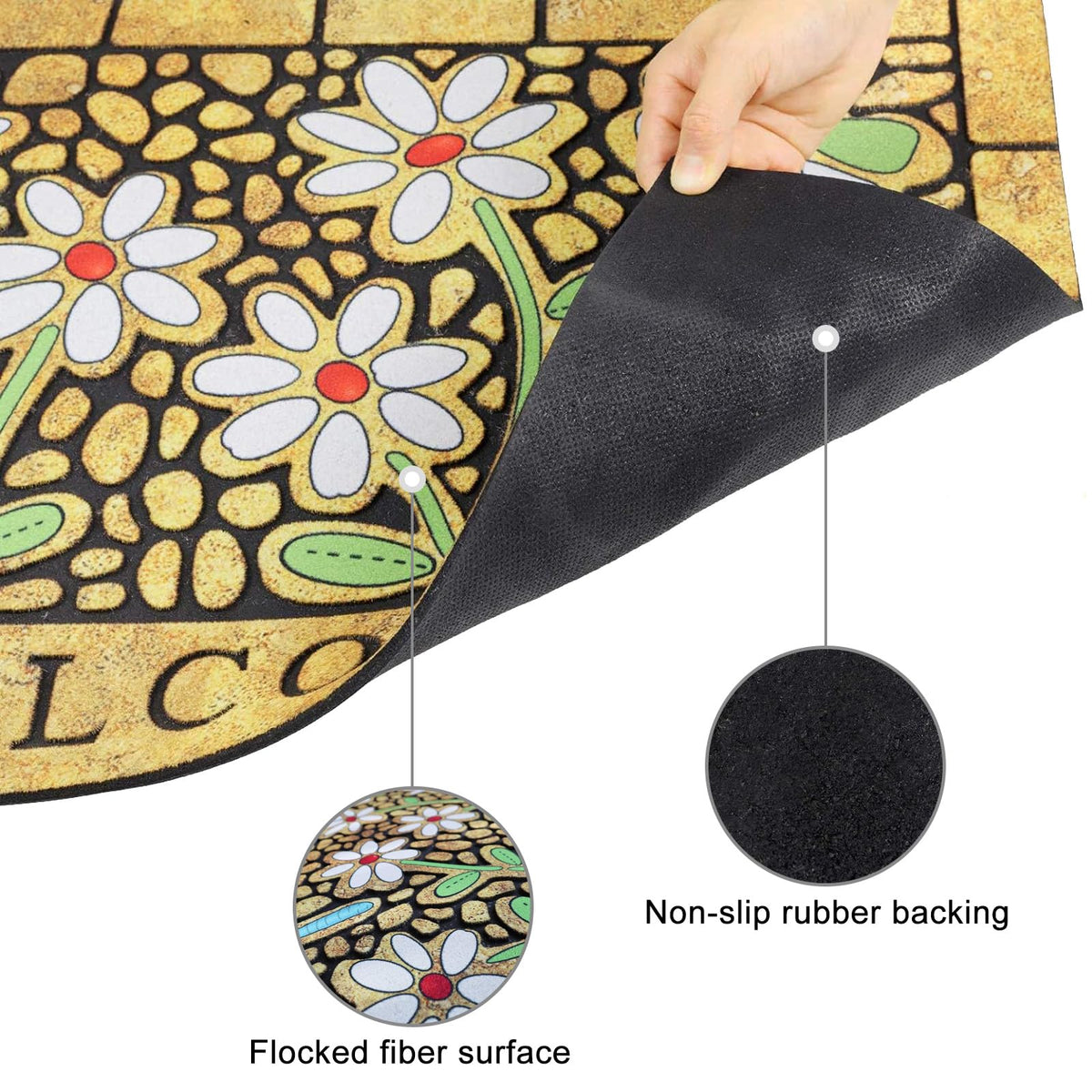 CHICHIC moisture-absorbent mat grooves trap moisture and dirt