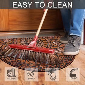 CHICHIC non-slip rubber backing stays put on outdoor floors.