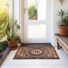 CHICHIC Rectangle Entrance Door Mat grooves trap dirt and moisture at the door.
