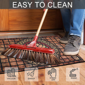 CHICHIC Rectangle Entrance Door Mat in an entryway demonstrates easy cleaning and quick maintenance.