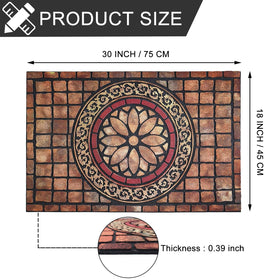 CHICHIC Rectangle Entrance Door Mat low-profile thickness emphasizes unobtrusive entryway fit.
