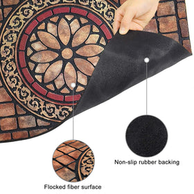 CHICHIC Rectangle Entrance Door Mat non-slip backing provides secure footing on outdoor floors.