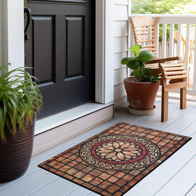 CHICHIC Rectangle Entrance Door Mat weather-resistant design tackles wind and snow.