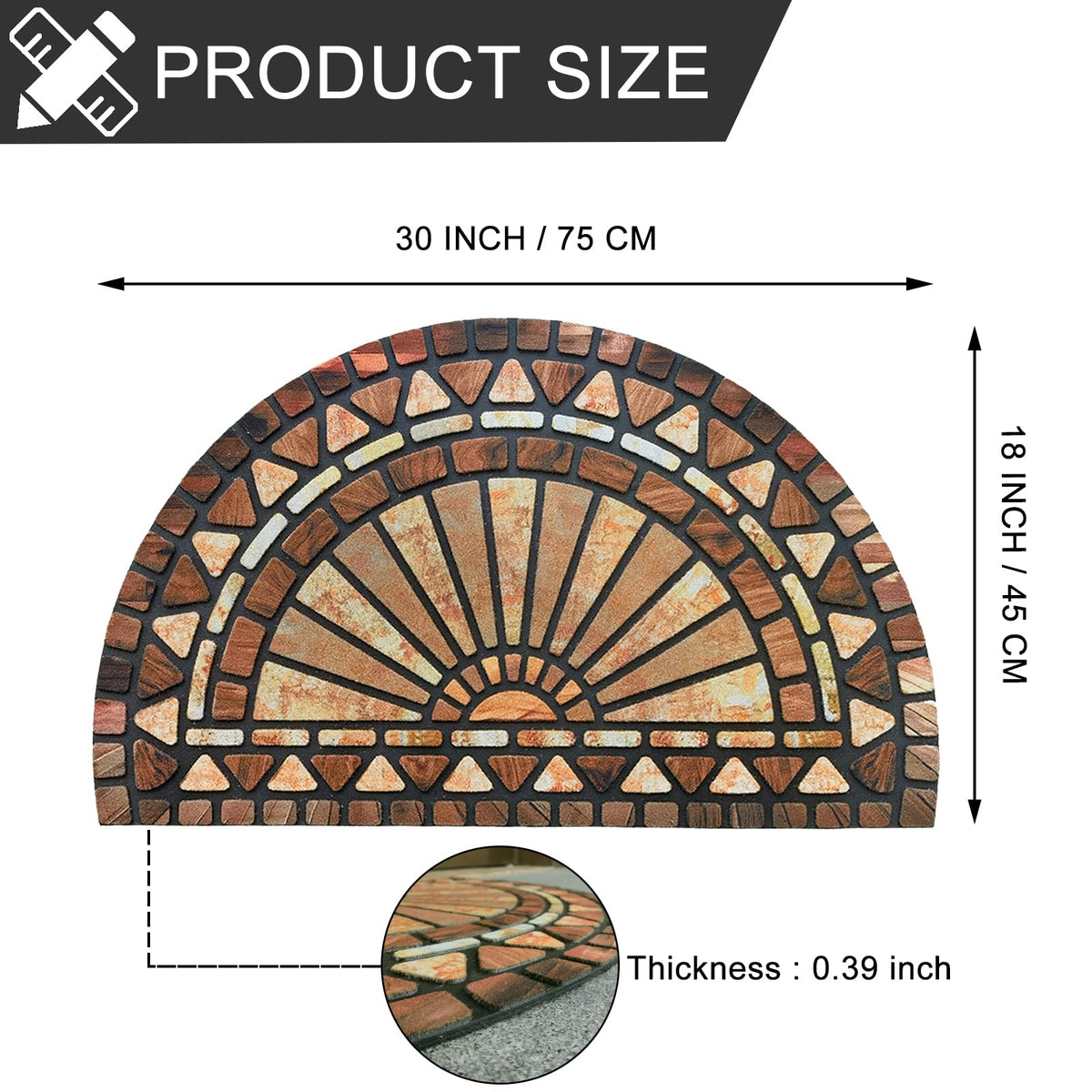 CHICHIC rubber-backed entry mat designed for durability and weather resistance.