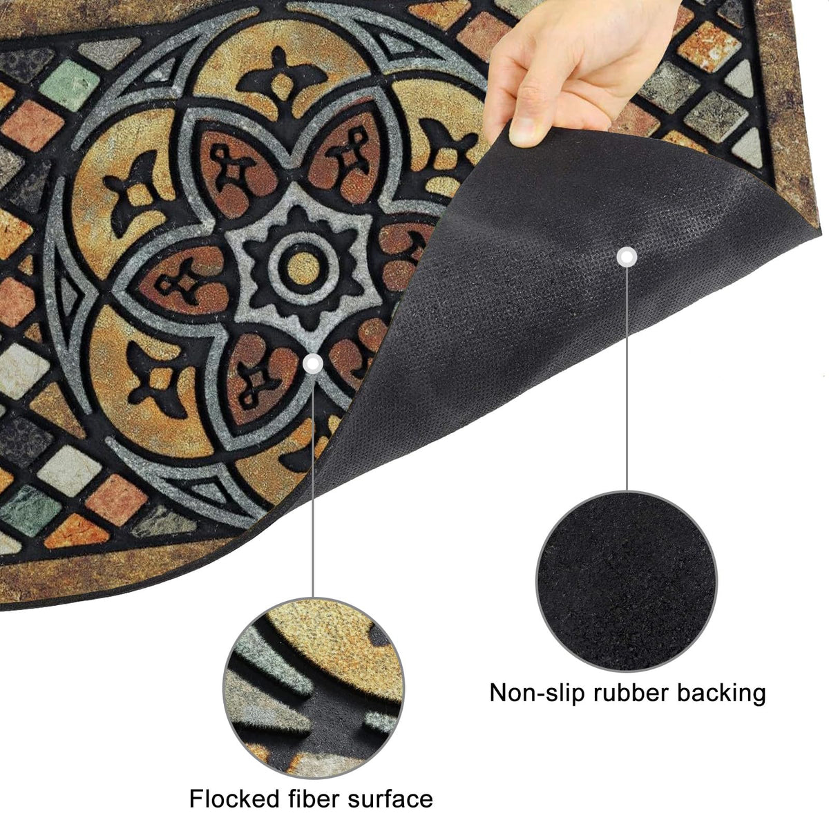 CHICHIC weather-resistant door mat suitable for entryways in all seasons