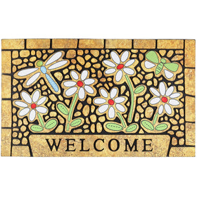 CHICHIC dragonfly-design door mat traps dirt at the doorway