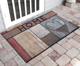CHICHIC Welcome Door Mat close-up shows flocked surface trapping dirt effectively.