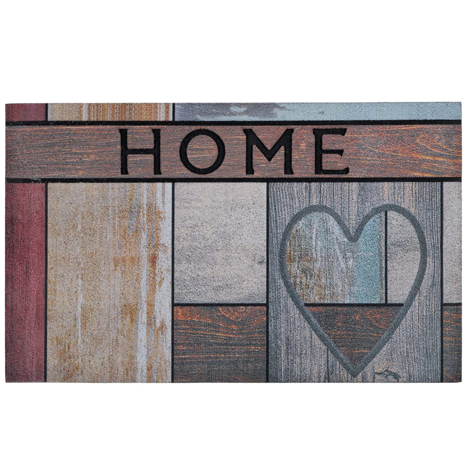 CHICHIC Welcome Door Mat front view with heart design, ideal for busy entryways.