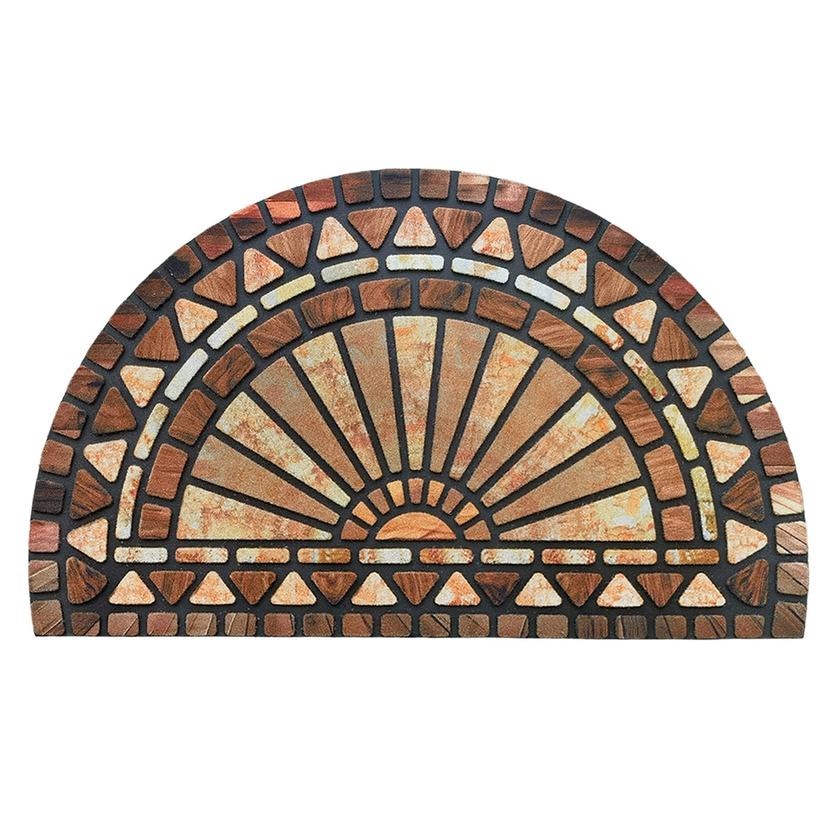 CHICHIC welcome mat in orange-brown with non-slip backing for outdoors.