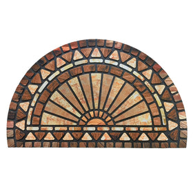 CHICHIC welcome mat in orange-brown with non-slip backing for outdoors.