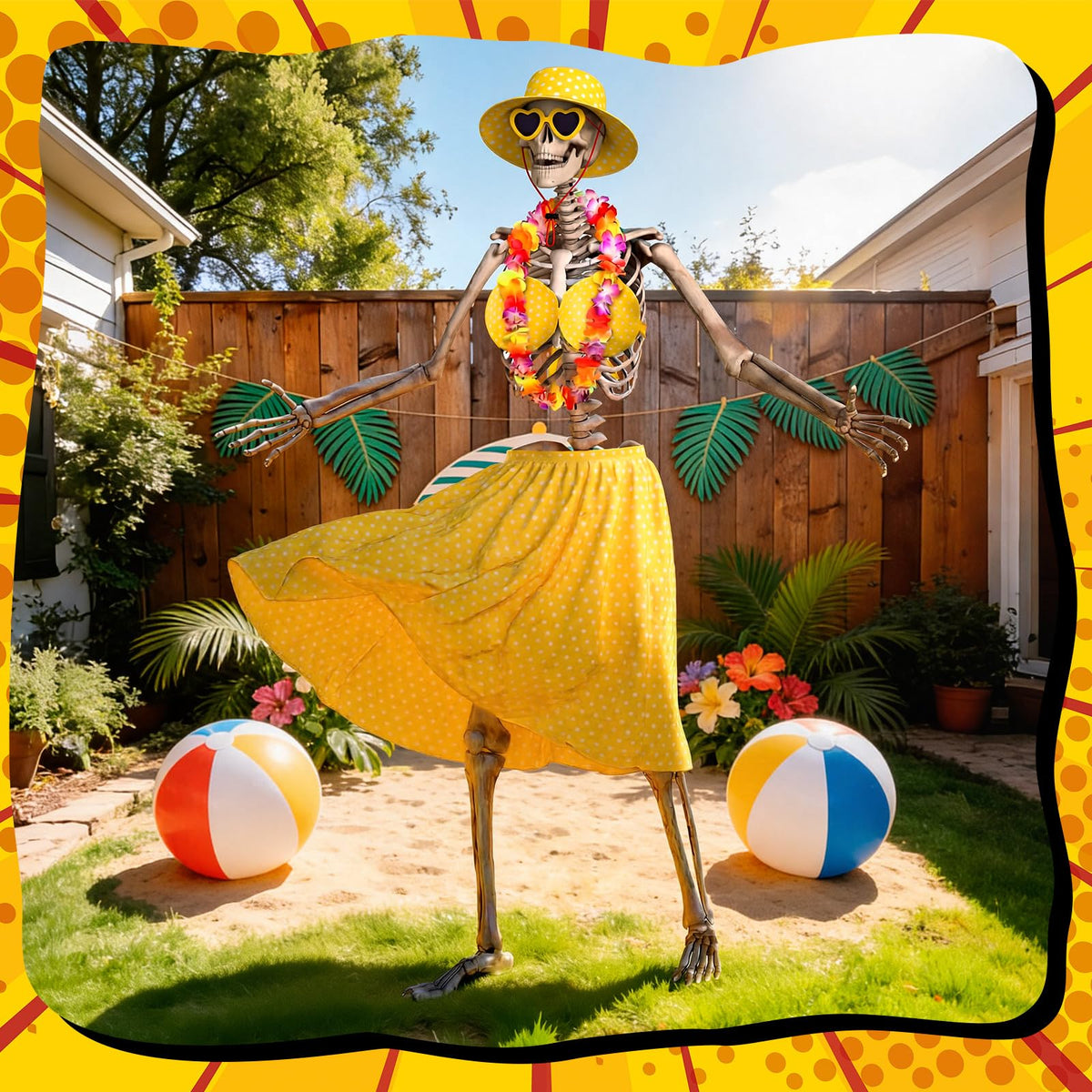 Chicingyou 12ft skeleton Hawaii hood with adjustable drawstring for secure fastening.