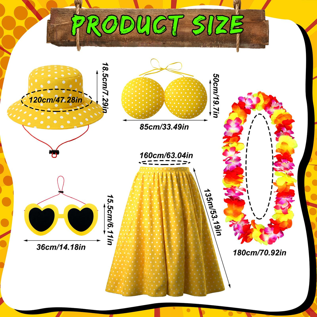 Chicingyou 12ft skeleton Hawaii skirt adds color and easy wear.