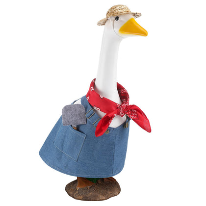 Chicingyou Gardener Porch Goose Outfit front view for spring lawn decoration