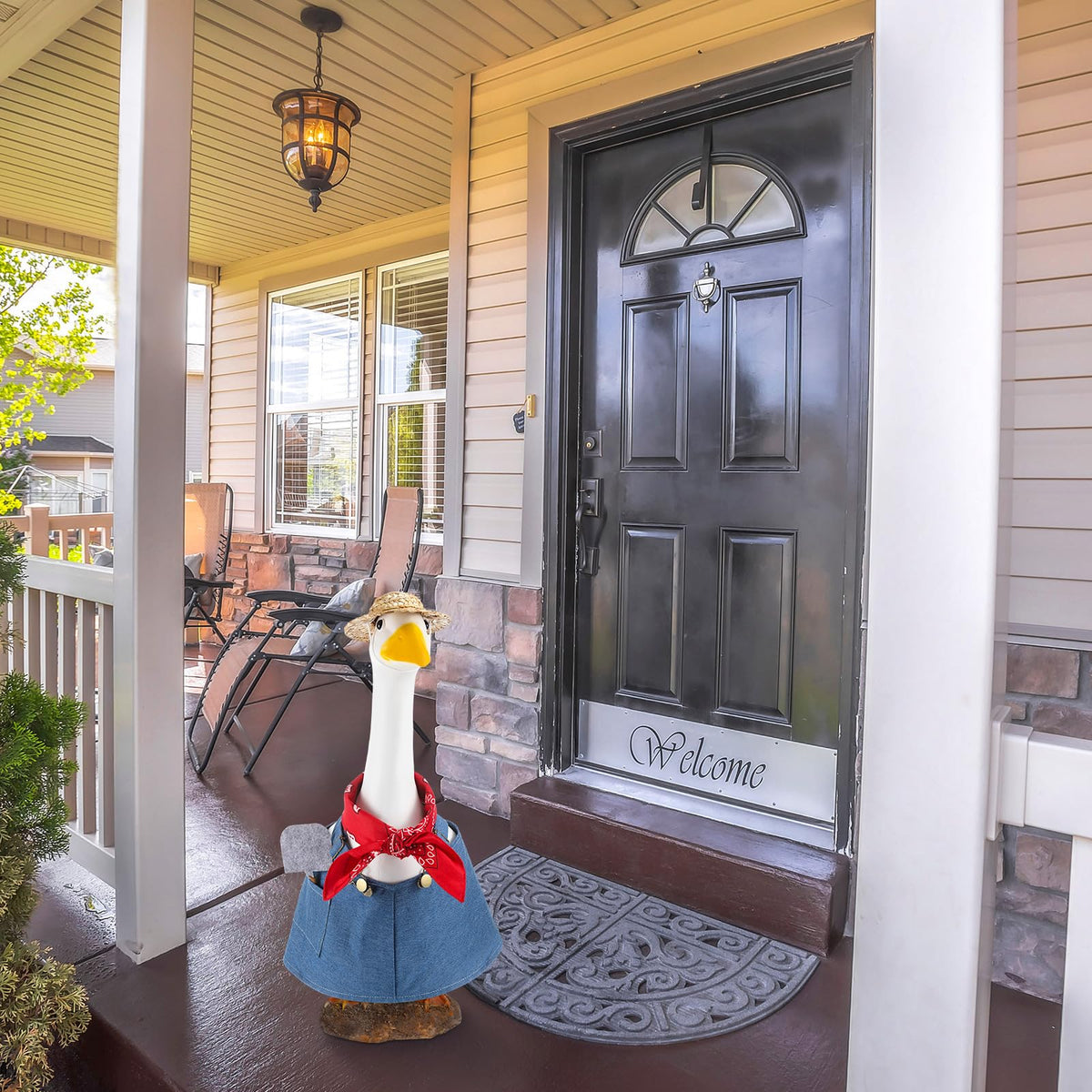 Chicingyou Gardener Porch Goose Outfit scarf detail with colorful accents