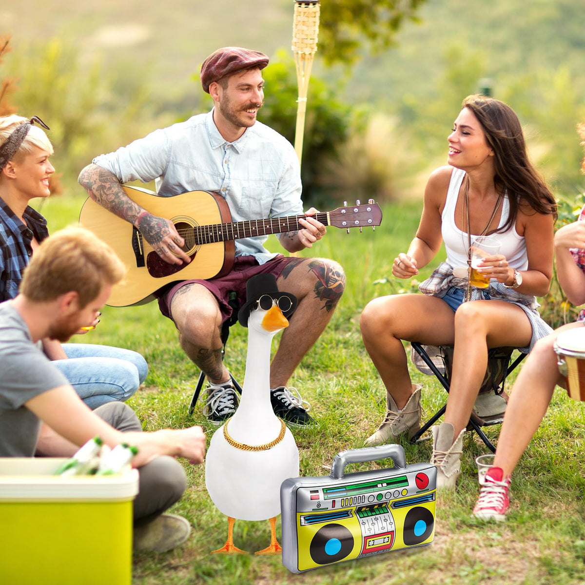 Chicingyou inflatable boombox creates playful retro vibes in yards.