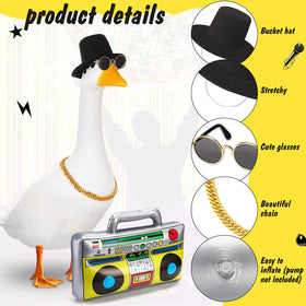 Chicingyou faux gold chain brings character to lawn goose statues.