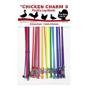 Chicken Hill 20 chicken charm floral hearts leg bands for easy bird identification