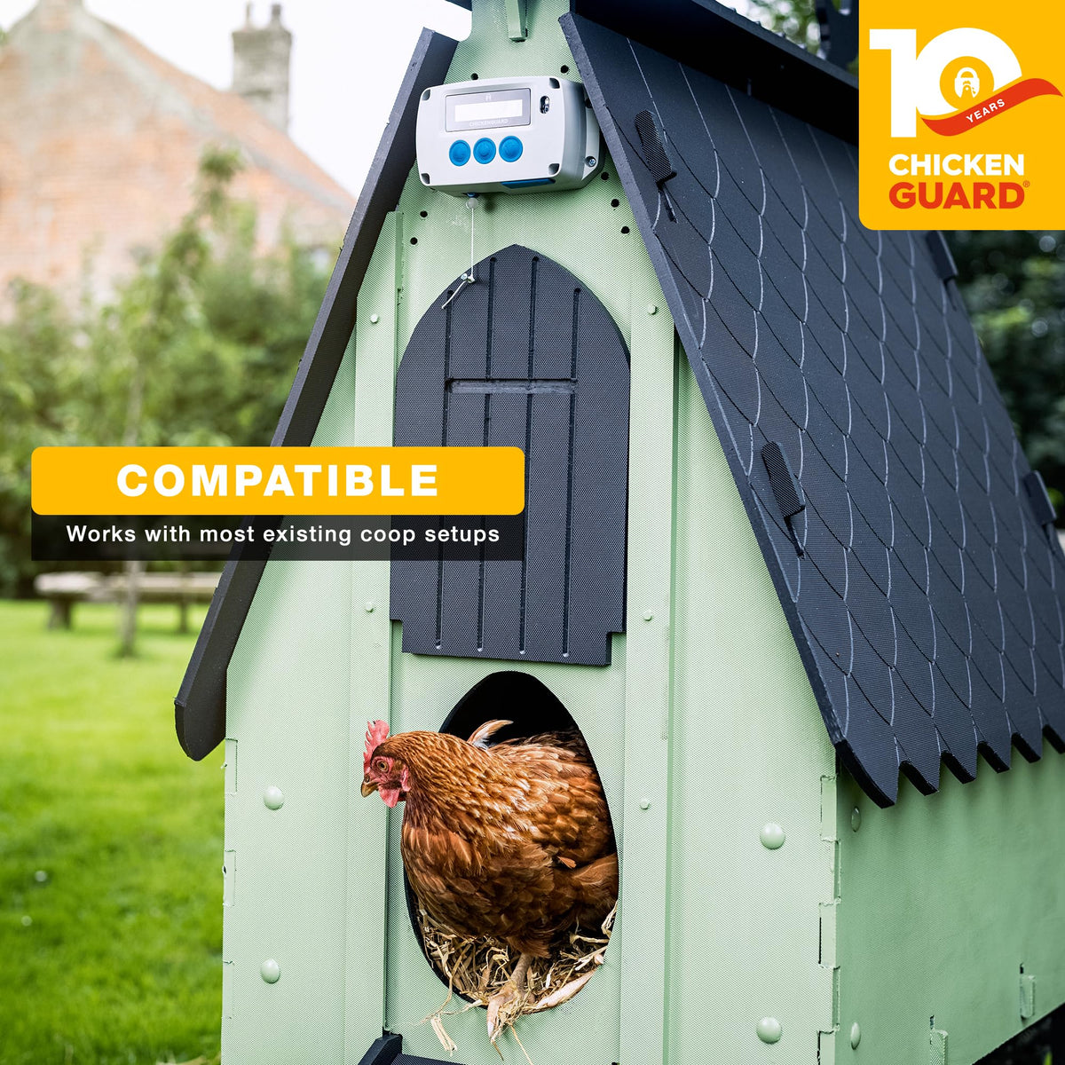 ChickenGuard AA battery pack offers flexible energy for busy coops.
