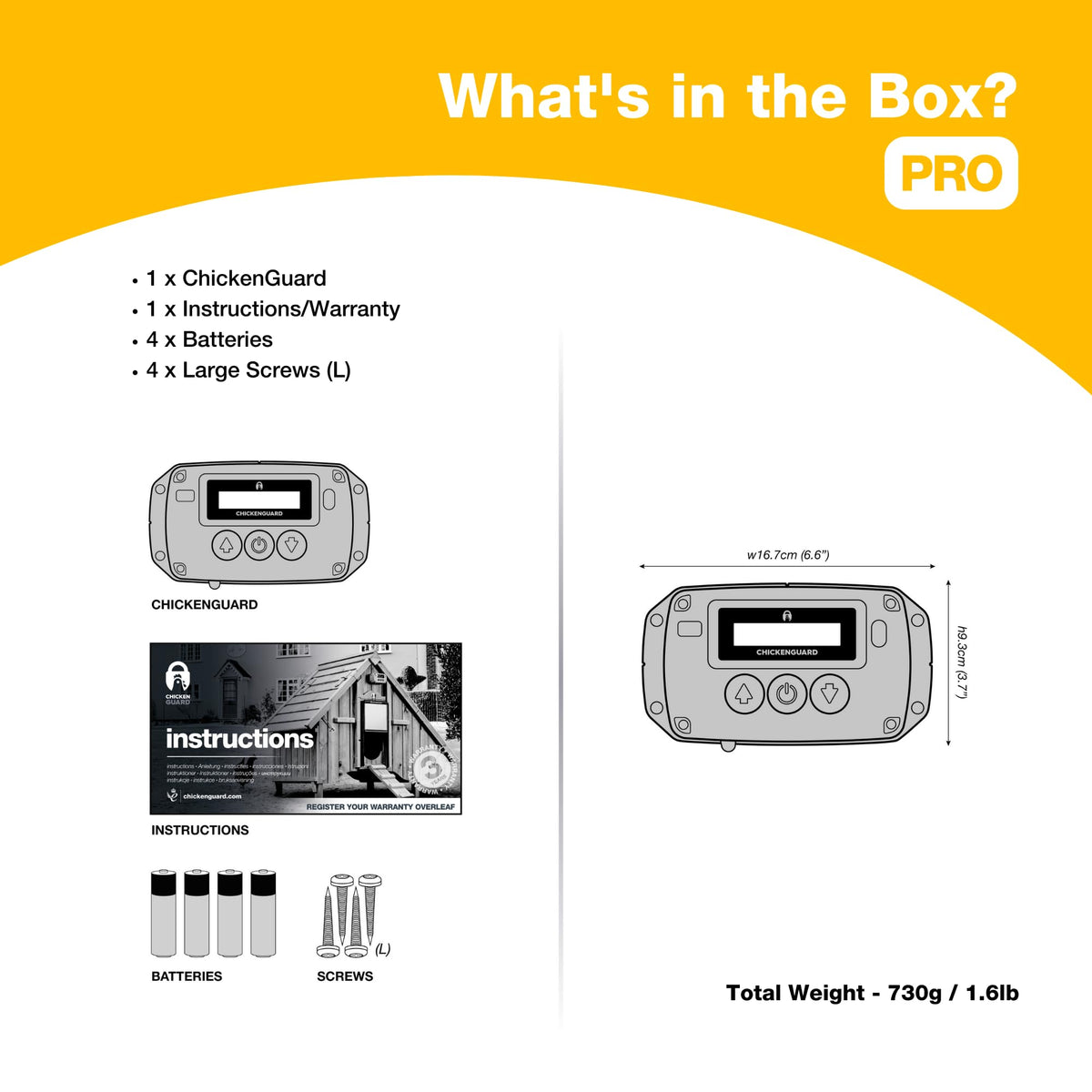 ChickenGuard manual override buttons are glove-friendly during cold weather.
