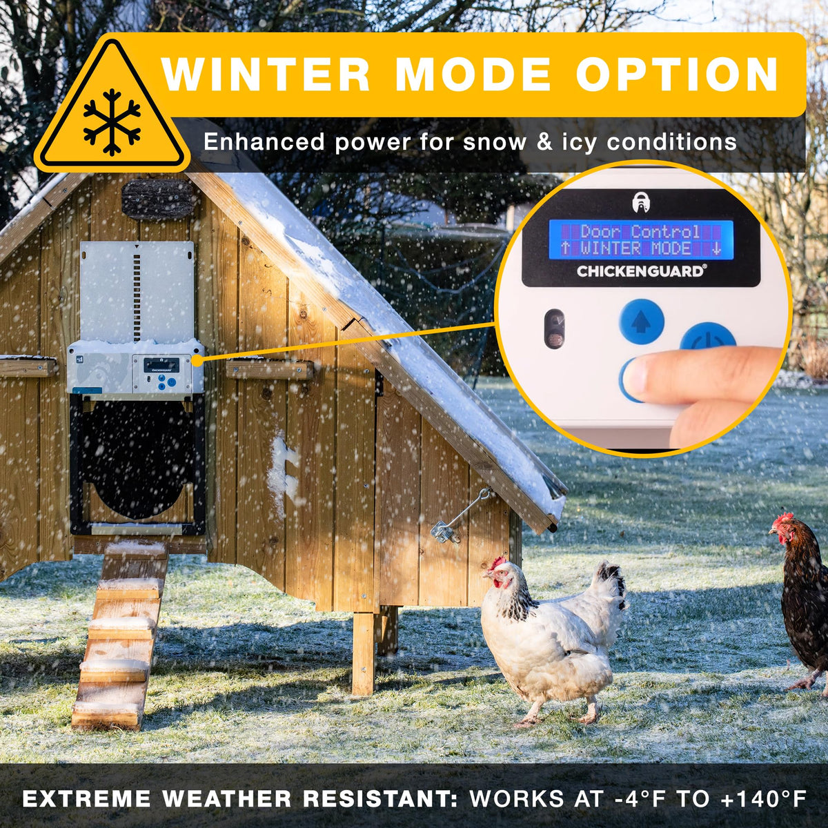 ChickenGuard One battery and electric options give flexible power setups