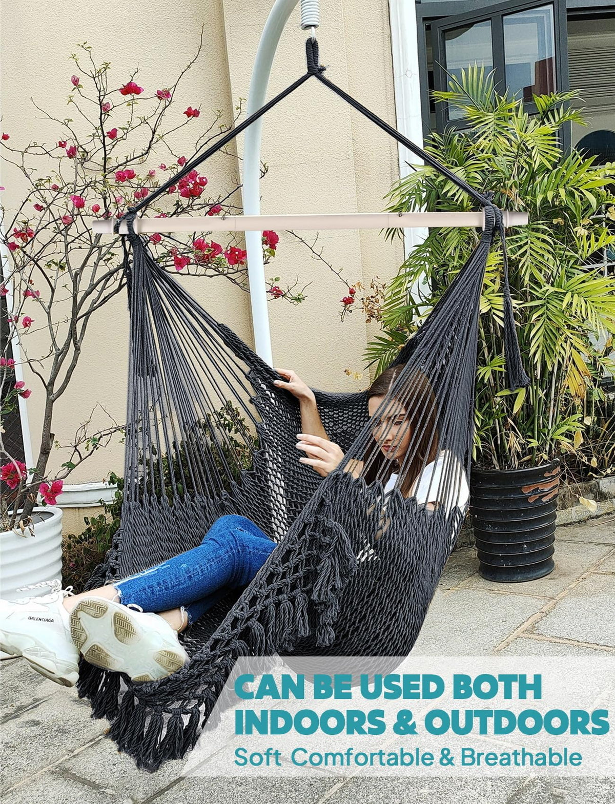 Chihee hammock chair includes a carry bag for travel and setup
