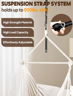 Chihee hammock chair with collapsible bar for easy portability.