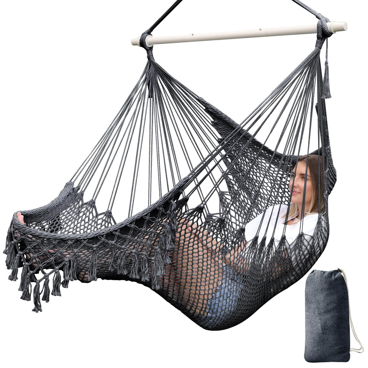 Chihee hammock chair with cotton rope weave for breathable outdoor comfort