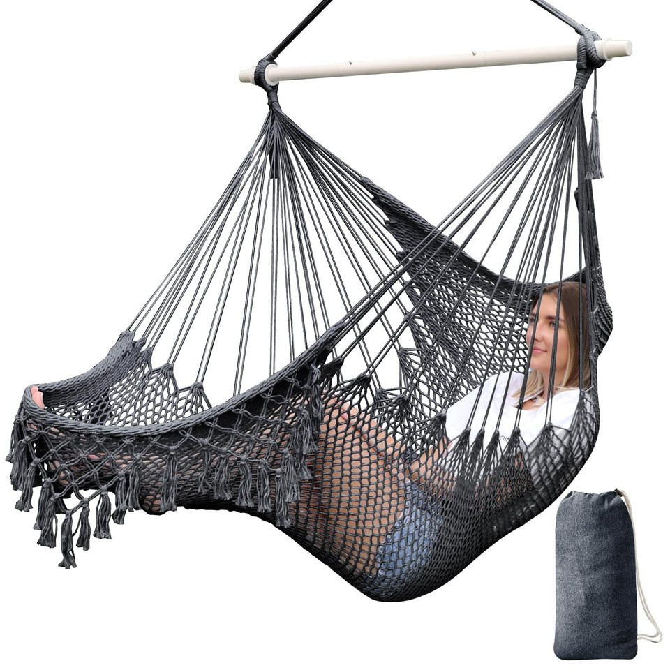 Chihee hammock chair with cotton rope weave for breathable outdoor comfort