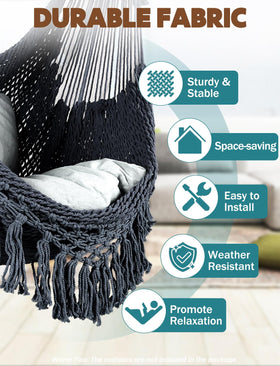 Chihee hammock chair showing metal spreader bar for stability