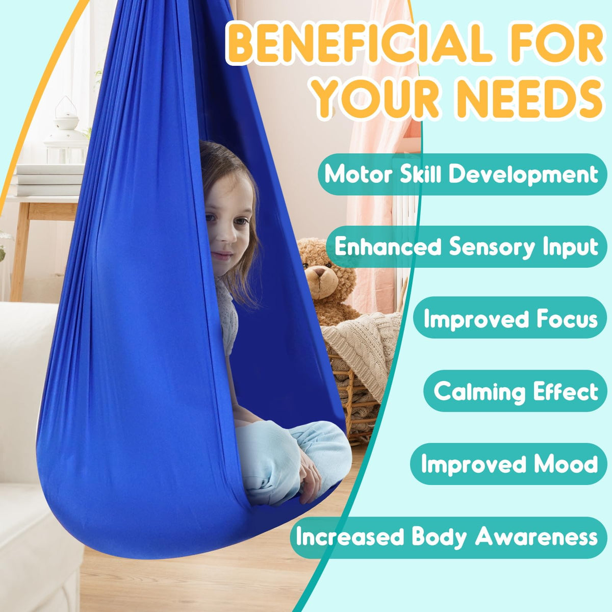 Chihee Sensory Swing Hammock supports up to 440 lbs