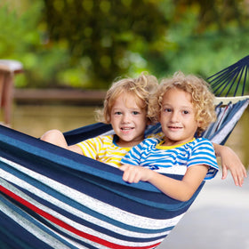 Chihee camping hammock illustrates versatile anchor points for indoor or outdoor use.