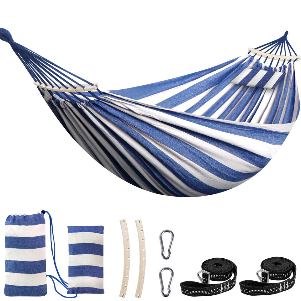 Chihee cotton hammock delivers soft comfort for relaxing outdoor lounging.