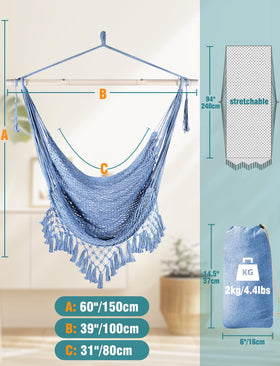 Chihee Hammock Chair anti-slip poles ensure stable seating.