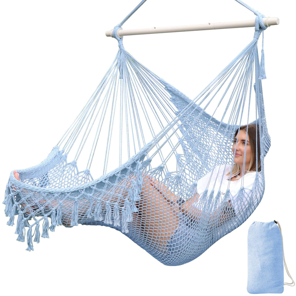 Chihee Hammock Chair with handmade cotton rope offering soothing comfort.