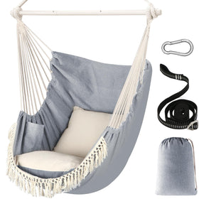 Chihee hammock chair hanging swing with 500lbs capacity for sturdy outdoor relaxation.
