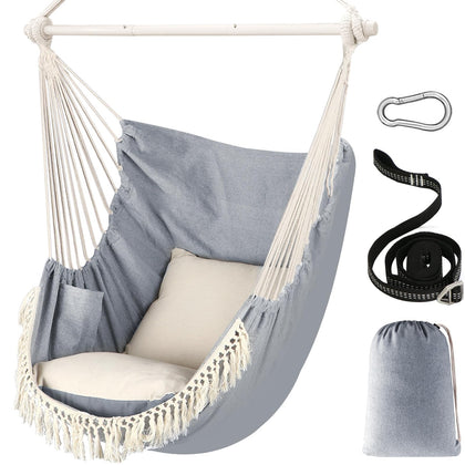 Chihee hammock chair hanging swing with 500lbs capacity for sturdy outdoor relaxation.